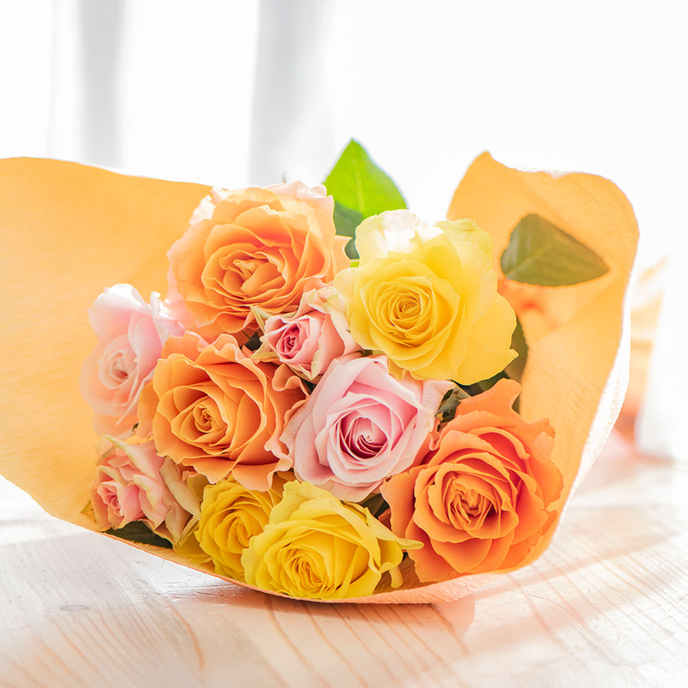 母の日 花束「ローズ（カラーミックス10本）」