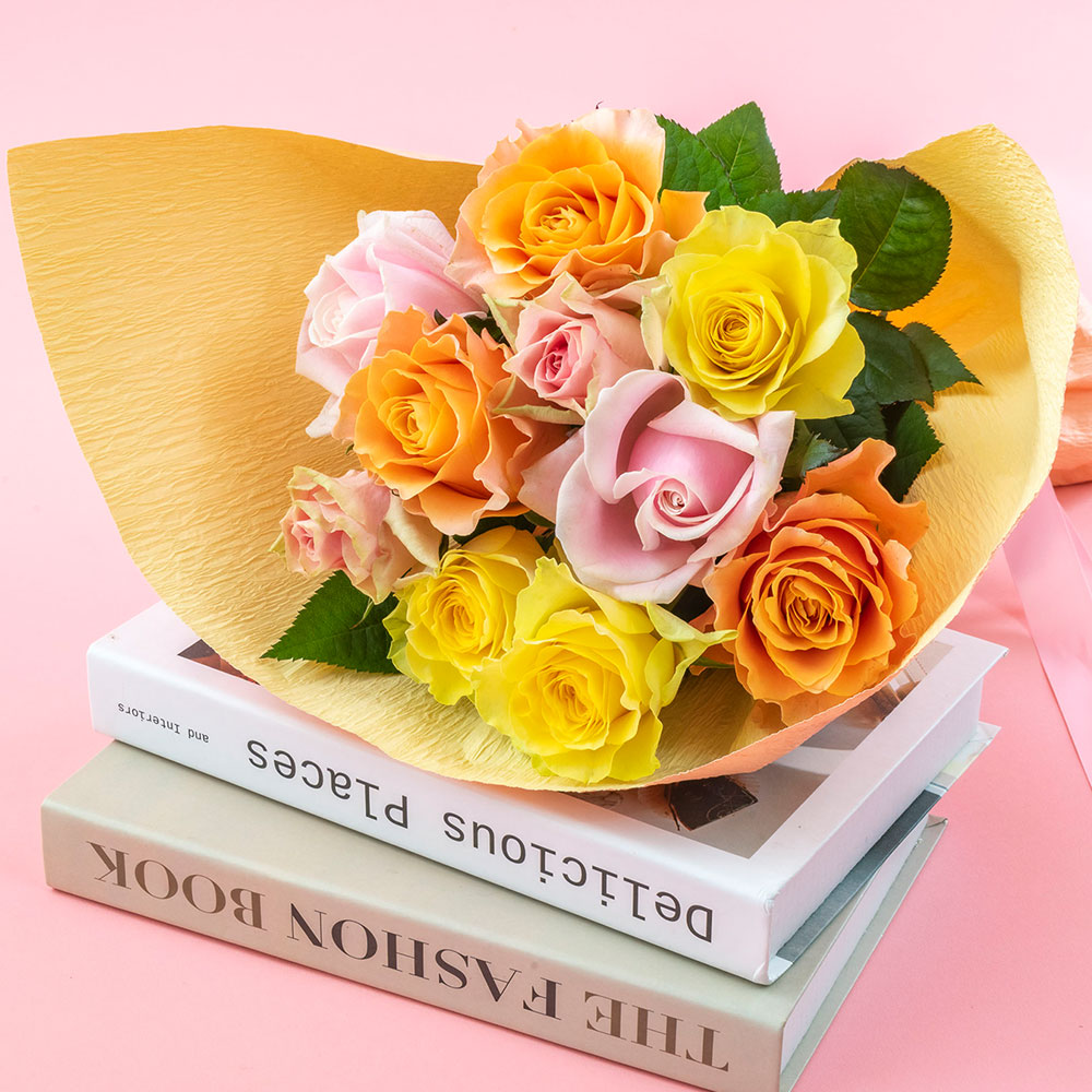母の日 花束「ローズ（カラーミックス10本）」