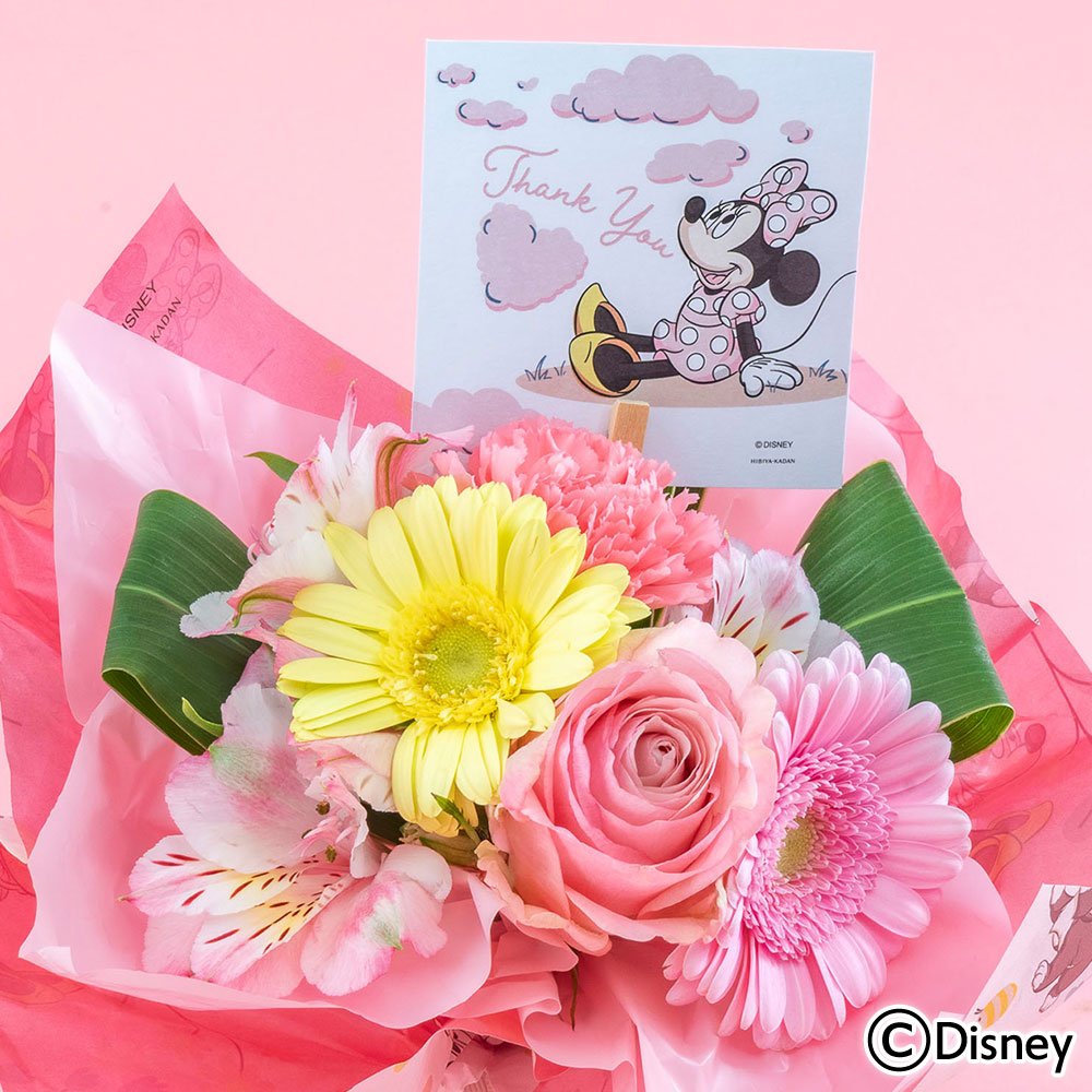 母の日 ディズニー そのまま飾れるブーケ「フラワースマイル」（ミニーマウス）