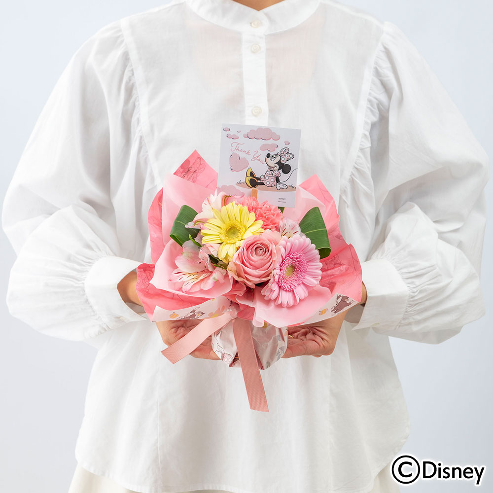 母の日 ディズニー そのまま飾れるブーケ「フラワースマイル」（ミニーマウス）