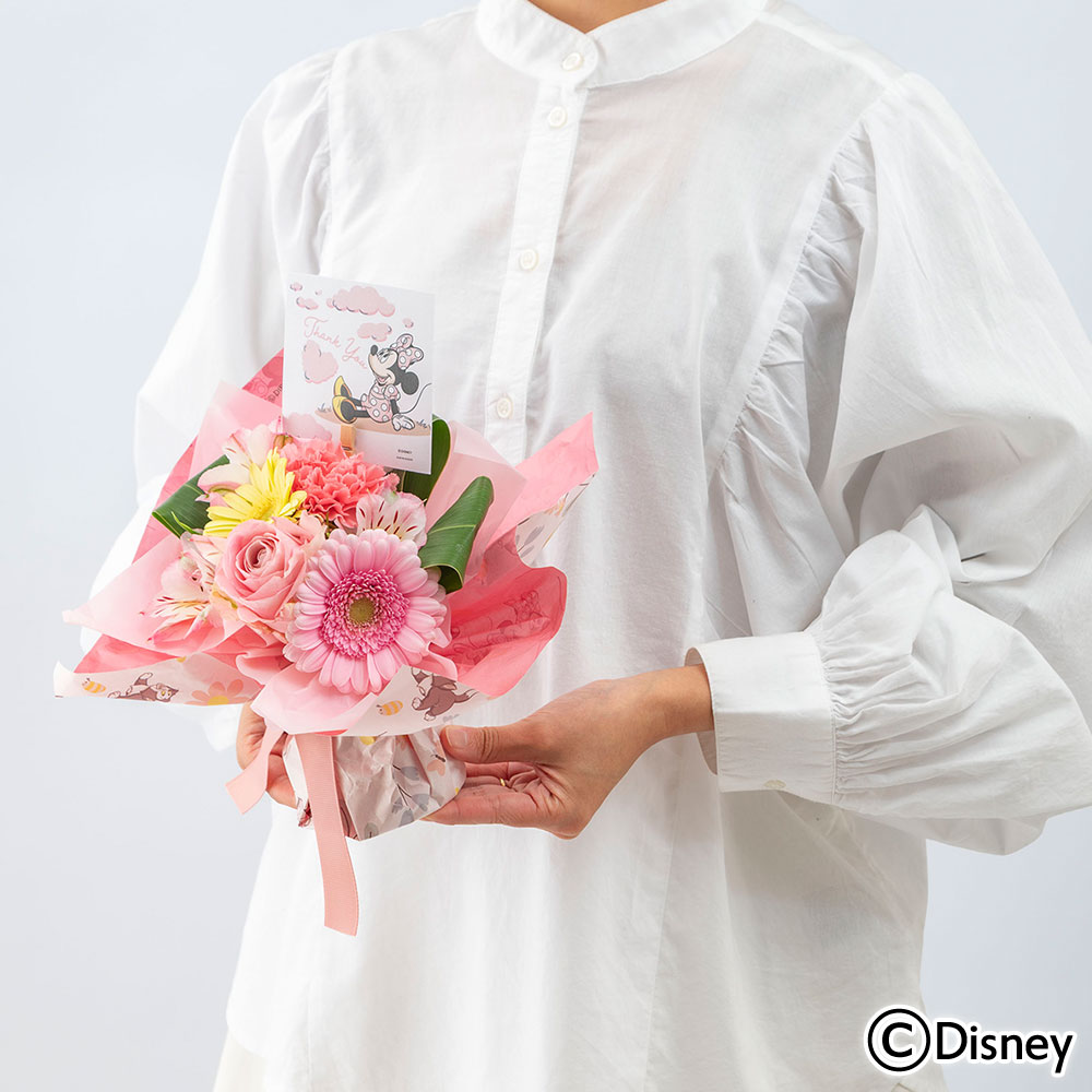 母の日 ディズニー そのまま飾れるブーケ「フラワースマイル」（ミニーマウス）