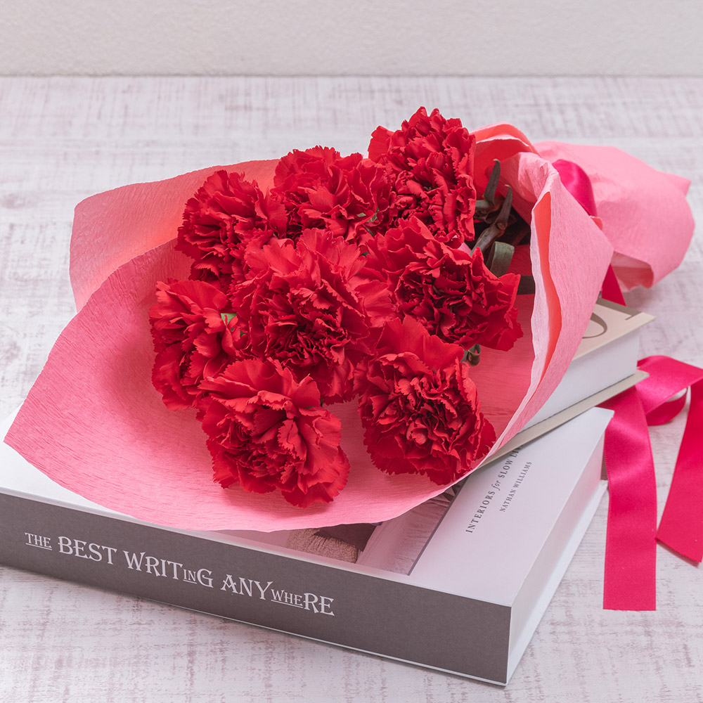 母の日 赤いカーネーションの花束「ありがとうの花」
