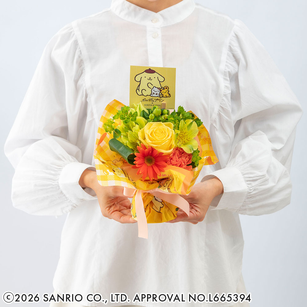 【母の日まだ間に合う！】 ポムポムプリンそのまま飾れるブーケ