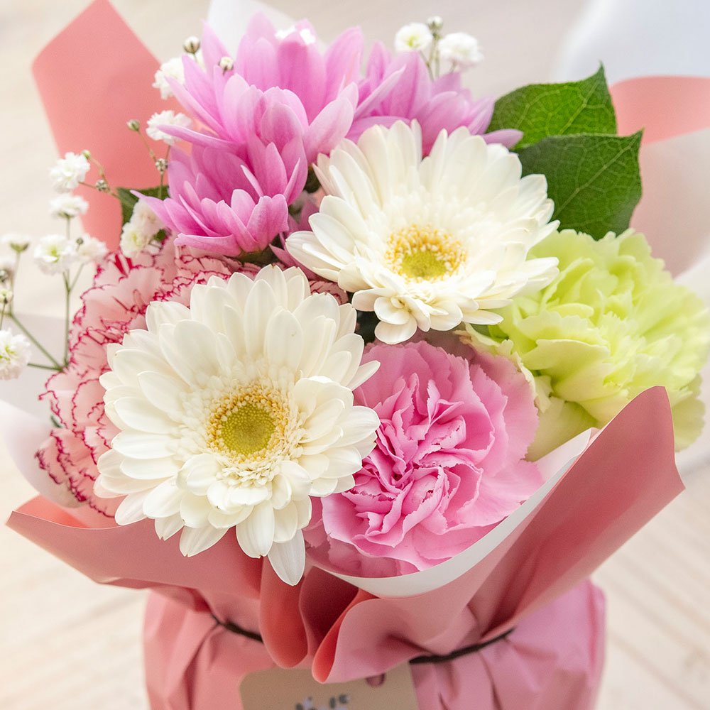 【母の日まだ間に合う】【お供え用】O･SO･NA･E flower 亡き母に贈るそのまま飾れるブーケ