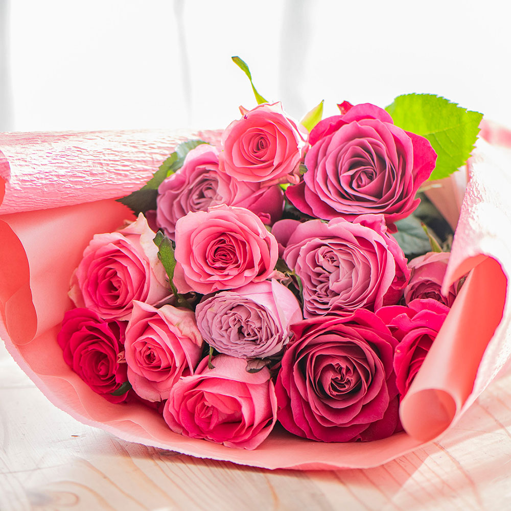 母の日 花束「ローズ（ピンクミックス13本）」