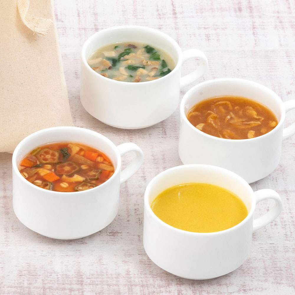 母の日 Soup Stock Tokyo「フリーズドライスープ4種類」とアレンジメントのセット