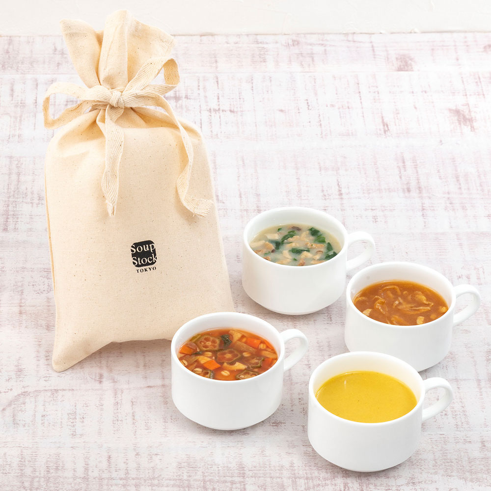 【母の日まだ間に合う！】Soup Stock Tokyo「フリーズドライスープ4種類」とアレンジメントのセット