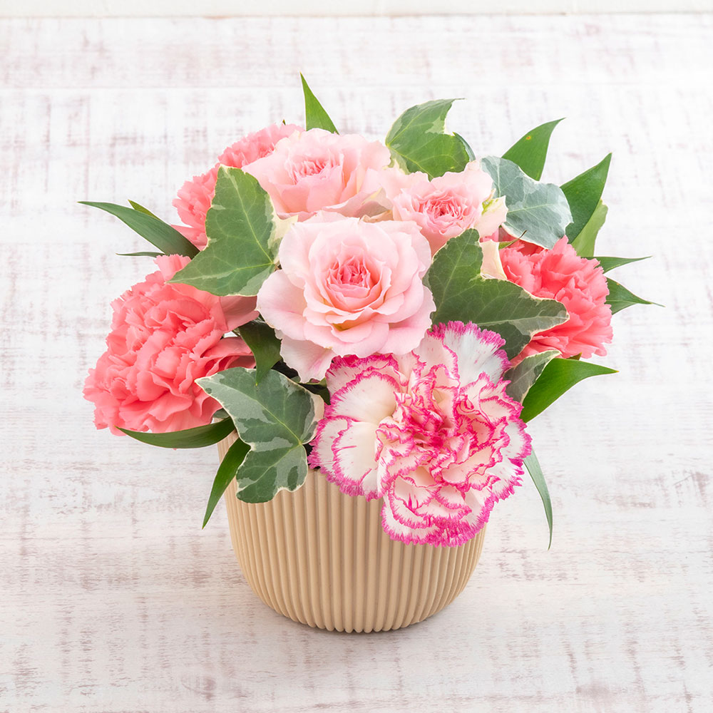 母の日 ヨックモック「カドー ドゥ プランタン」とアレンジメントのセット