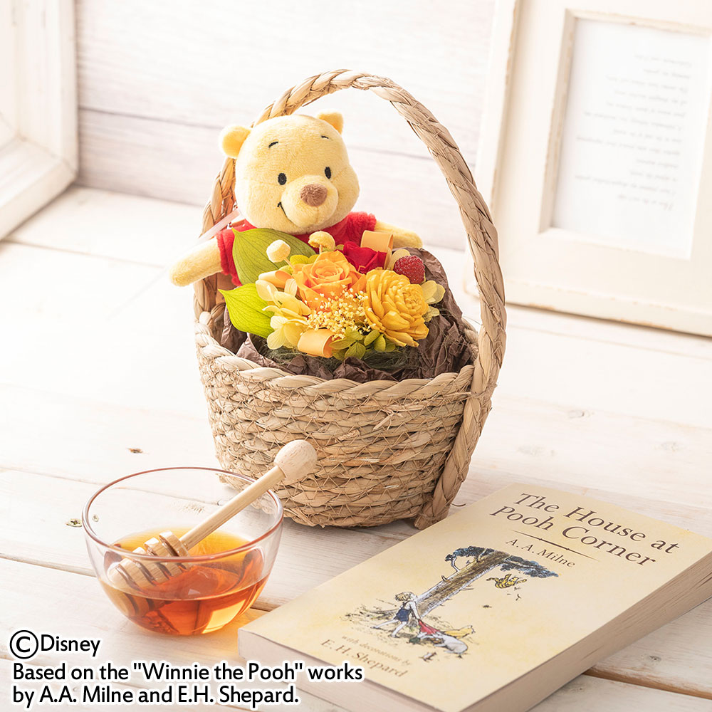 母の日 ディズニー プリザーブドアレンジメントとぬいぐるみのセット（くまのプーさん）