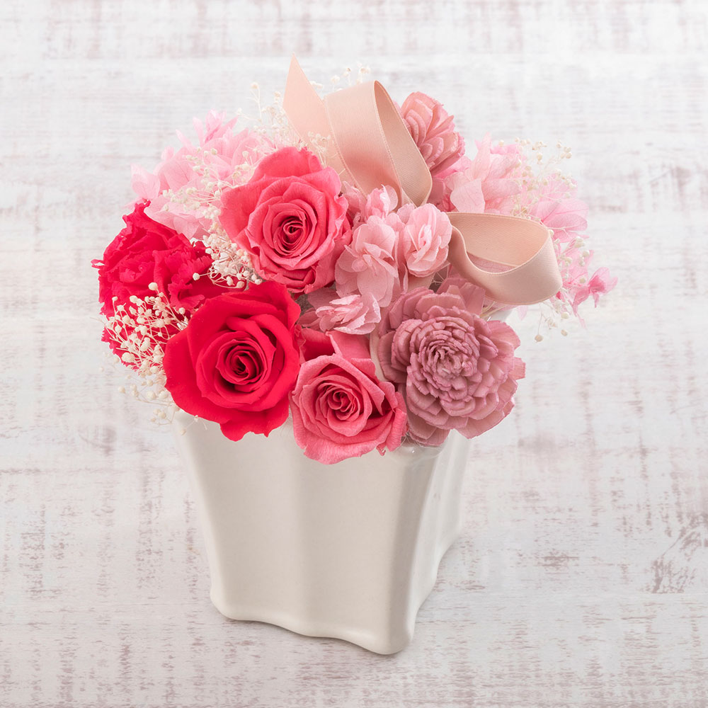 母の日 キタムラ「ポーチ」とプリザーブド＆アーティフィシャルアレンジメントのセット