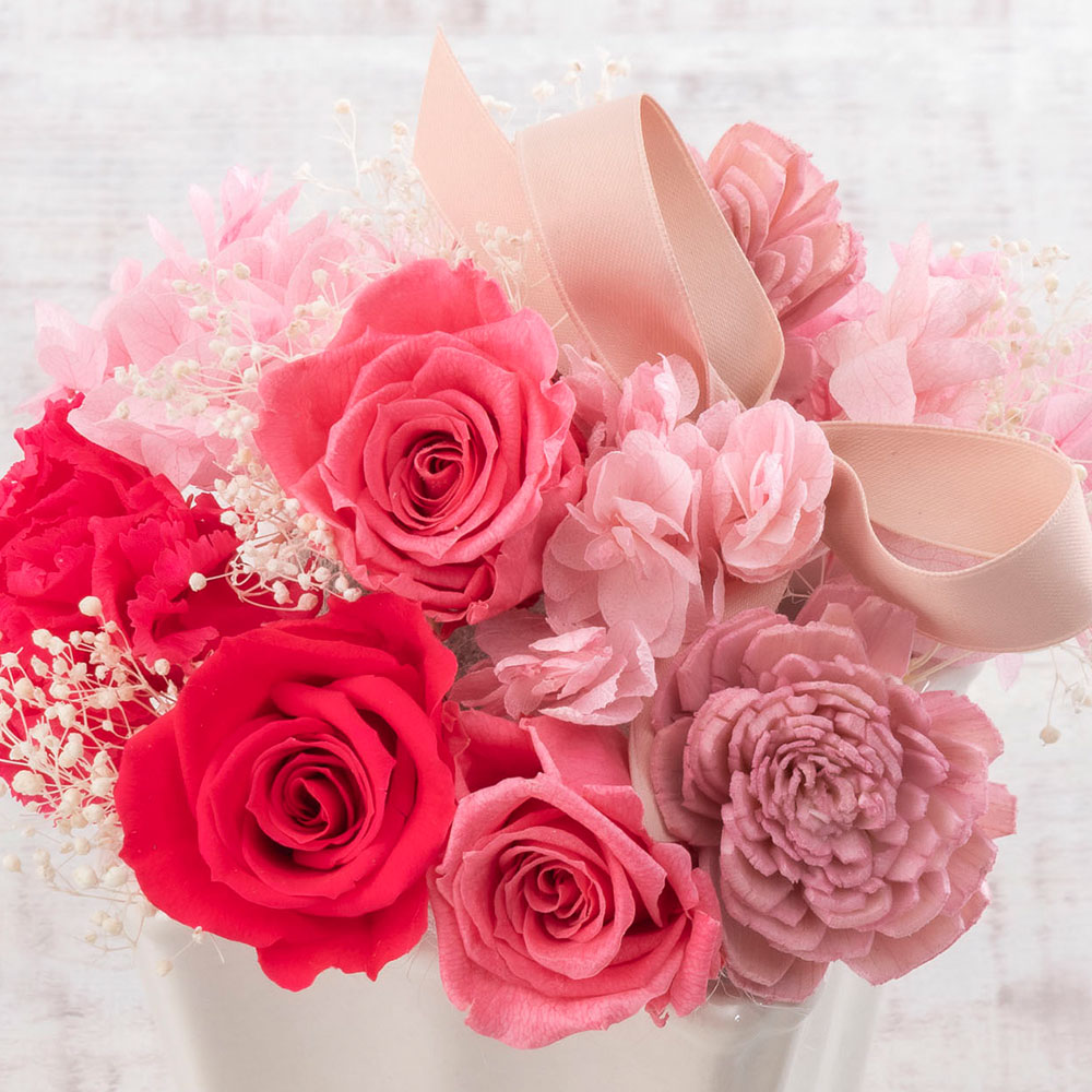 母の日 キタムラ「ポーチ」とプリザーブド＆アーティフィシャルアレンジメントのセット