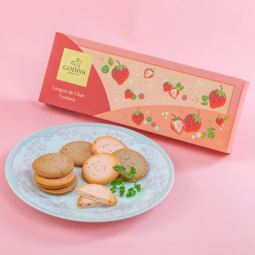 【母の日まだ間に合う！】 ゴディバ「あまおう苺クッキー アソートメント」とプリザーブドアレンジメントのセット