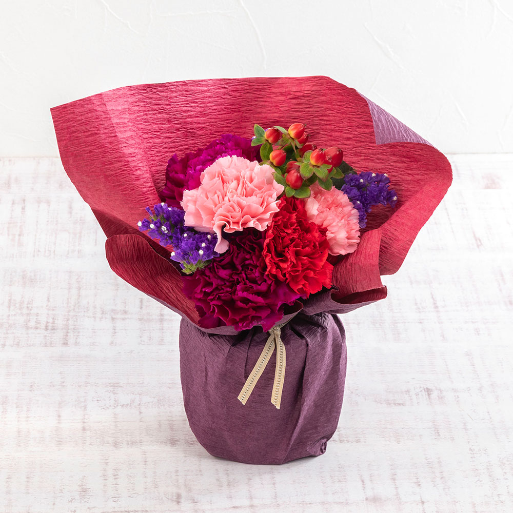 母の日 八代目儀兵衛「十二単お供詰合せ「三条」」とそのまま飾れるブーケのセット