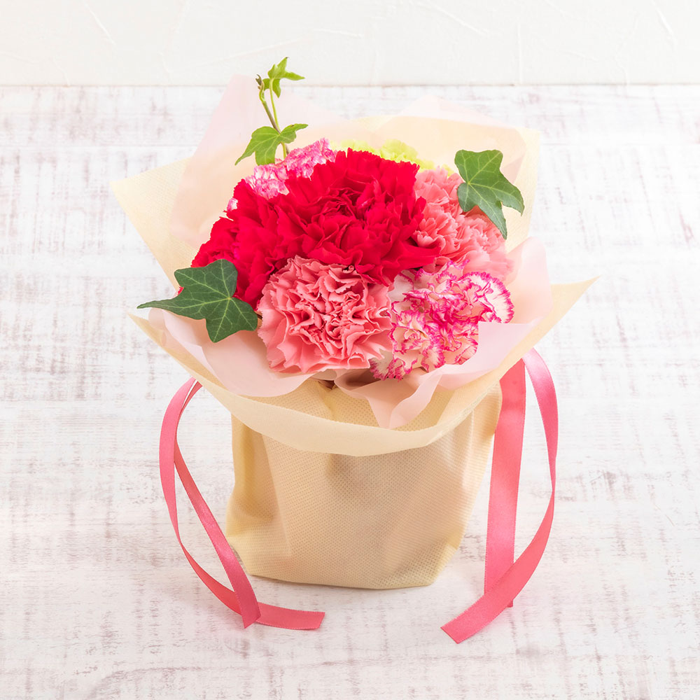 母の日 DEAN ＆ DELUCA「リネンフルエプロン」とそのまま飾れるブーケのセット