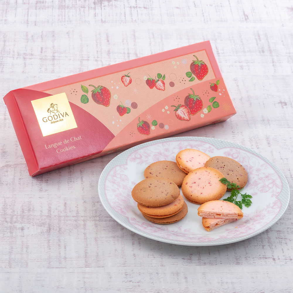 母の日 ゴディバ「あまおう苺クッキー アソートメント」とそのまま飾れるブーケのセット