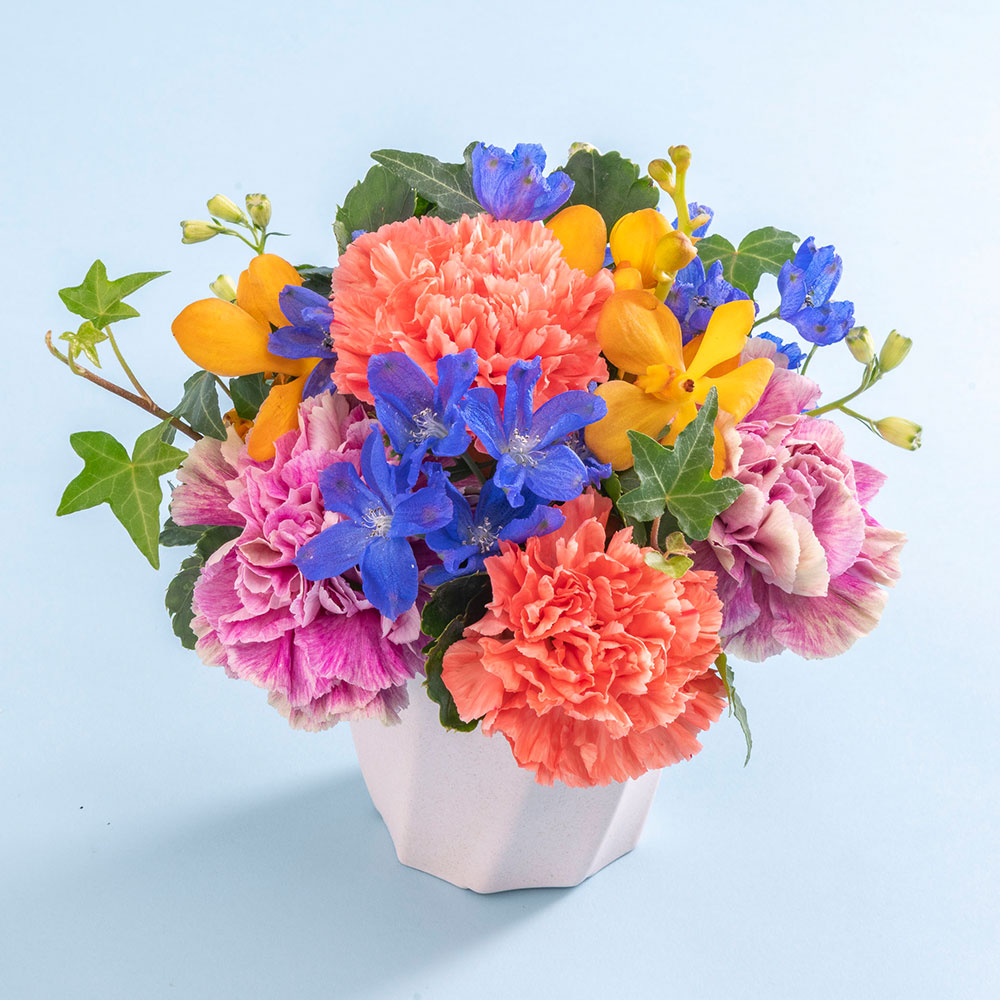 父の日 津軽びいどろ「MATSURI 金彩ぐいのみペア」とアレンジメントのセット