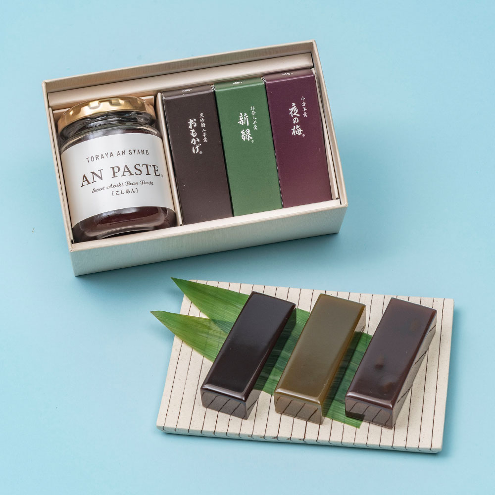 父の日 とらや「羊羹・あんペースト詰合せ」とアレンジメントのセット