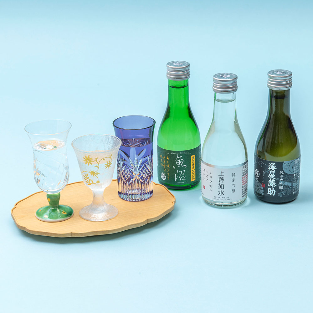 父の日 白瀧酒造「日本酒飲み比べ」とそのまま飾れるブーケのセット
