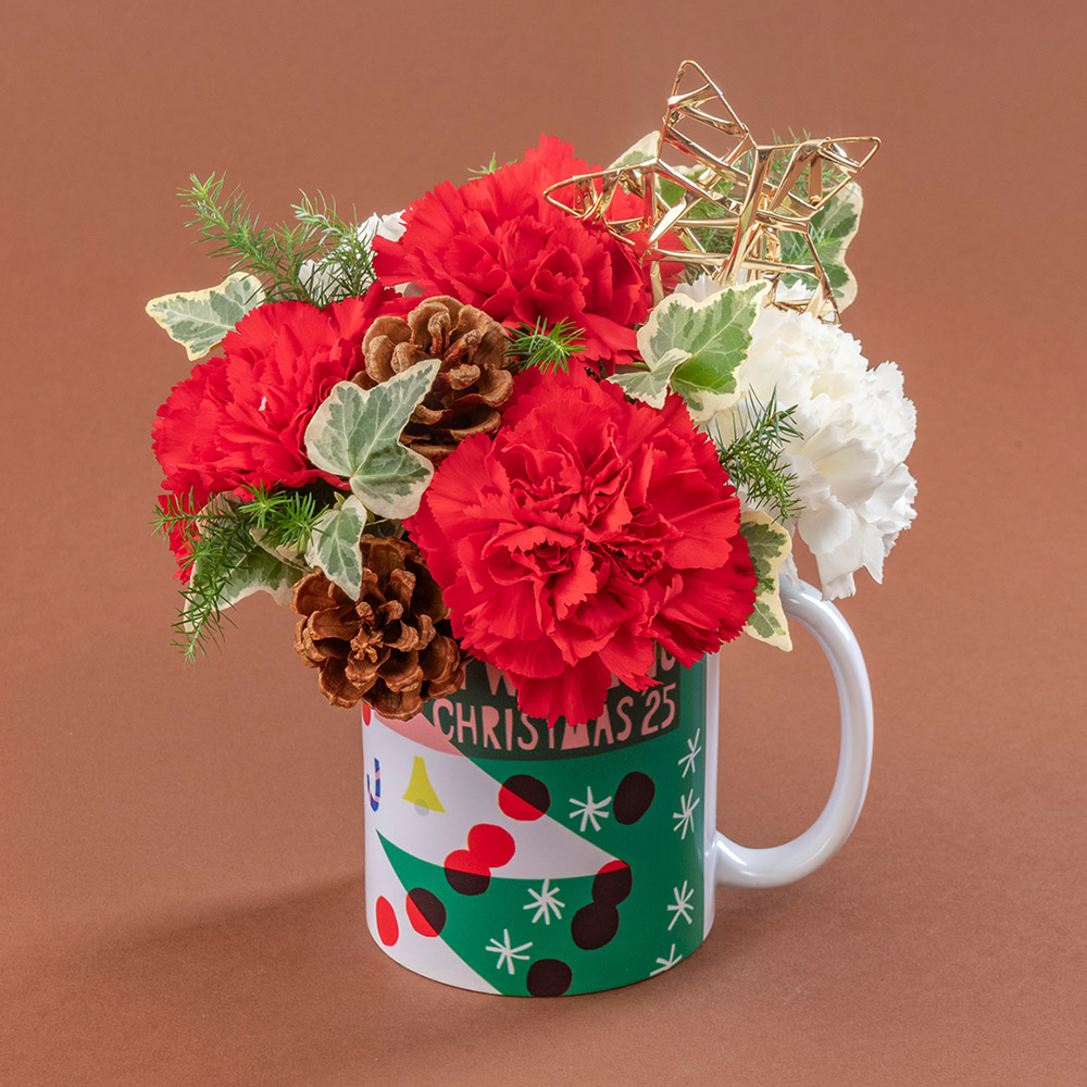 【クリスマスまだ間に合う！】 鈴木マサルデザイン マグカップアレンジメント「Happy Time」