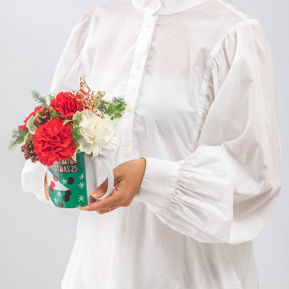 【クリスマスまだ間に合う！】 鈴木マサルデザイン マグカップアレンジメント「Happy Time」