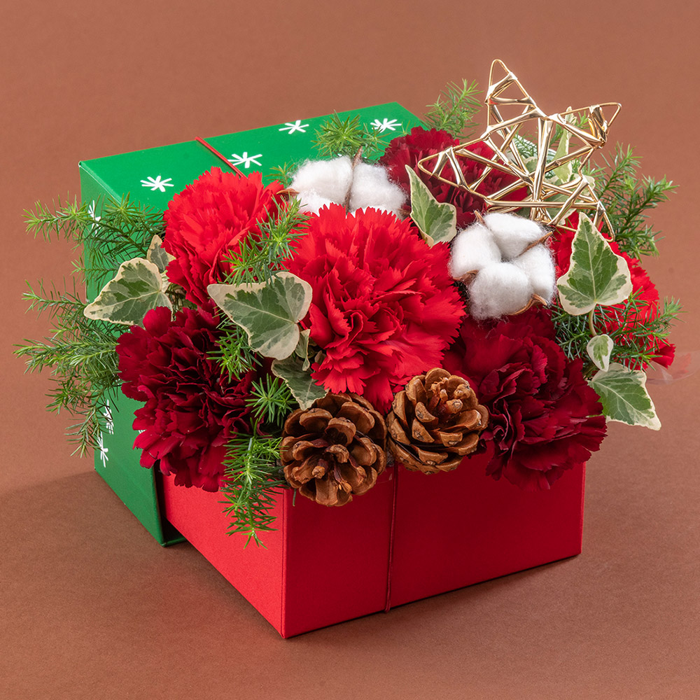 クリスマス 鈴木マサルデザイン BOXアレンジメント「Heart Warming Christmas」