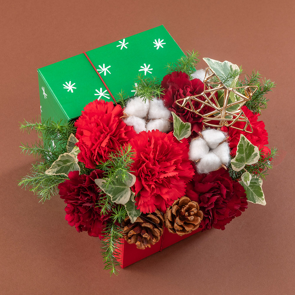 クリスマス 鈴木マサルデザイン BOXアレンジメント「Heart Warming Christmas」