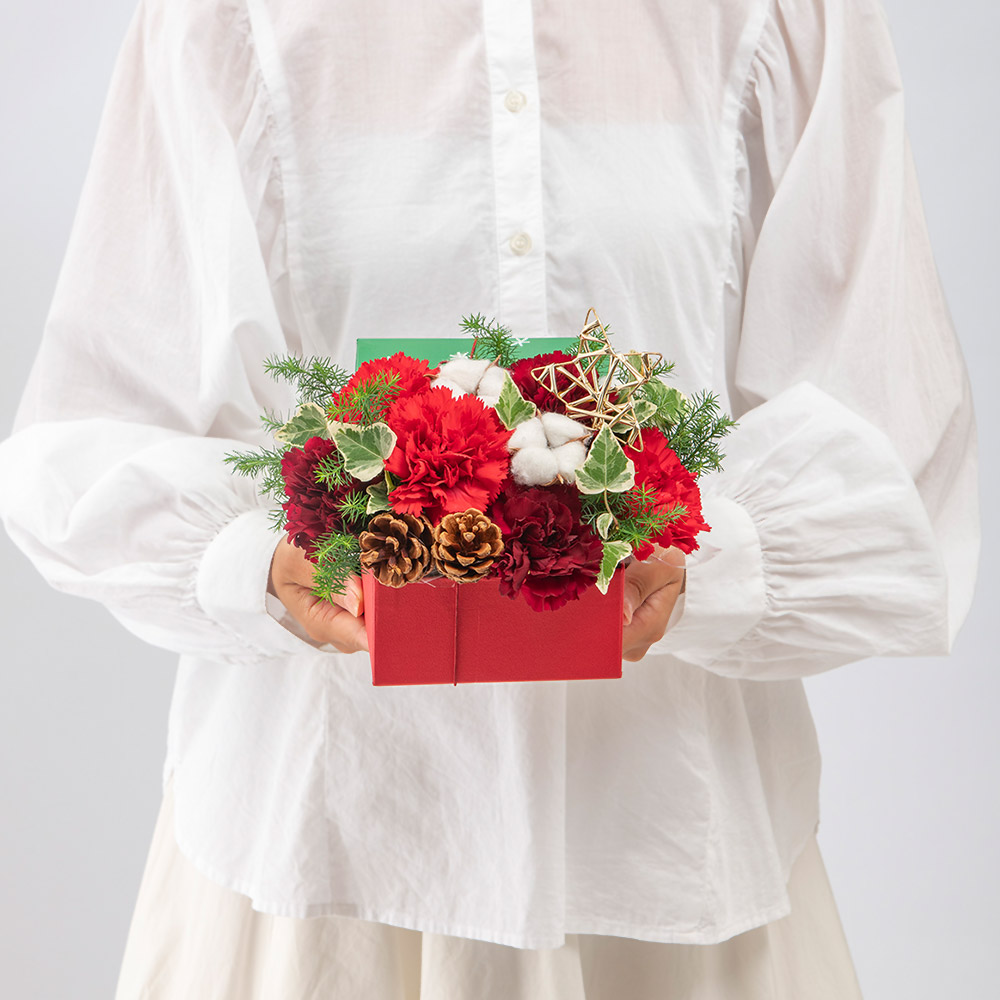 クリスマス 鈴木マサルデザイン BOXアレンジメント「Heart Warming Christmas」