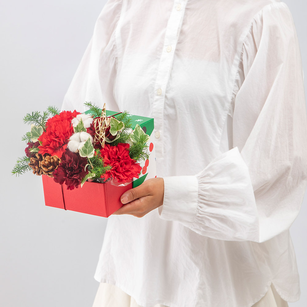 クリスマス 鈴木マサルデザイン BOXアレンジメント「Heart Warming Christmas」