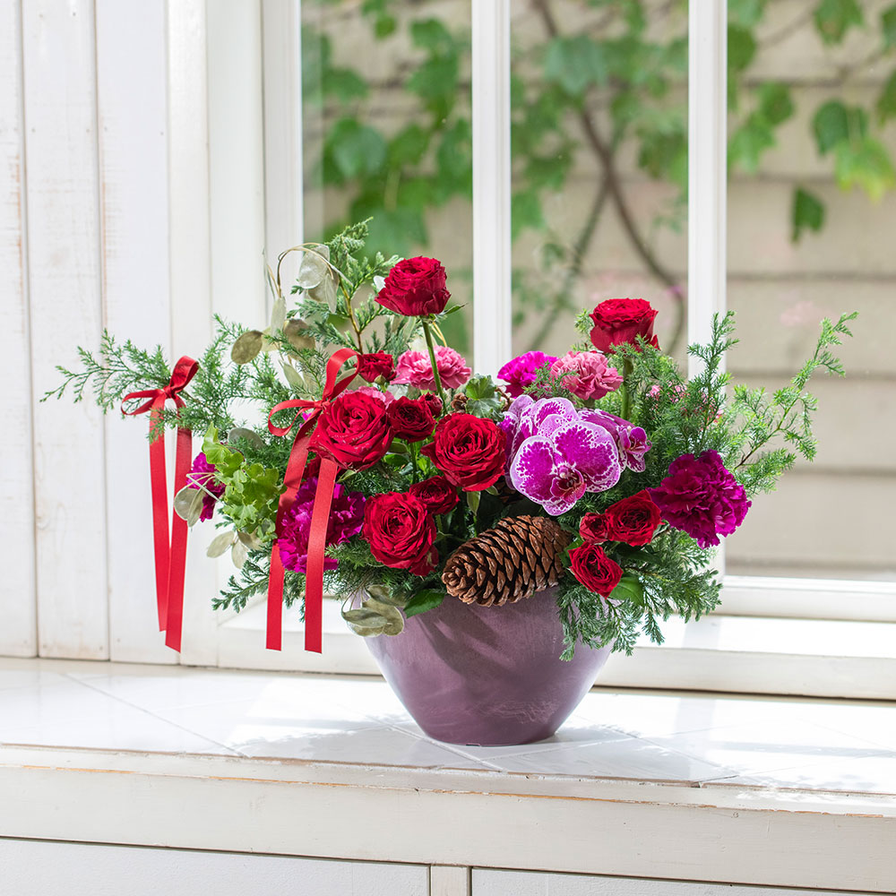 クリスマス デザイナーズアレンジメント「リュバンルージュ」