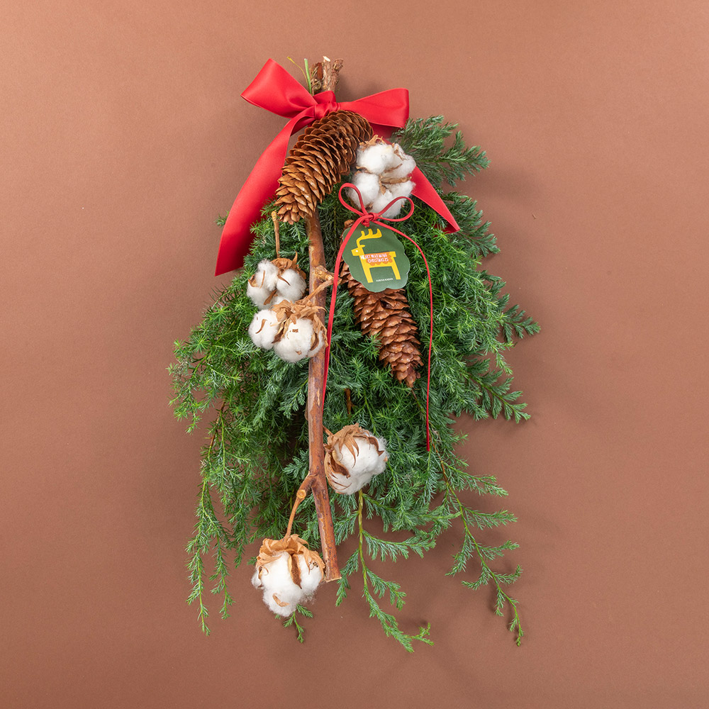 クリスマス フレッシュスワッグ「グローブ」