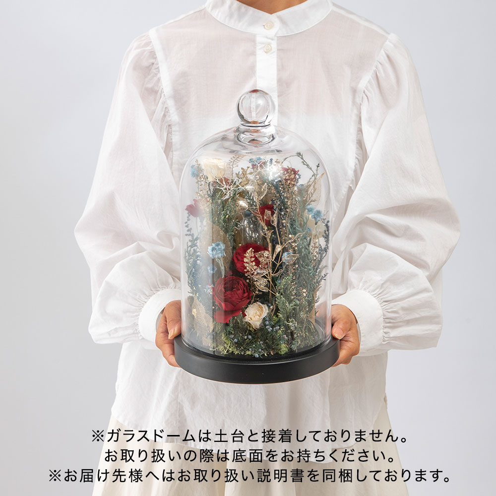 【クリスマスまだ間に合う！】 デザイナーズ プリザーブド＆アーティフィシャルフラワーアレンジメント「ブランディーユ」