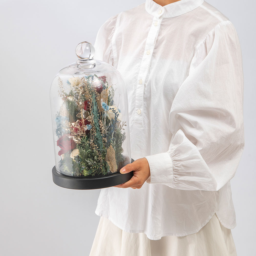 【クリスマスまだ間に合う！】 デザイナーズ プリザーブド＆アーティフィシャルフラワーアレンジメント「ブランディーユ」