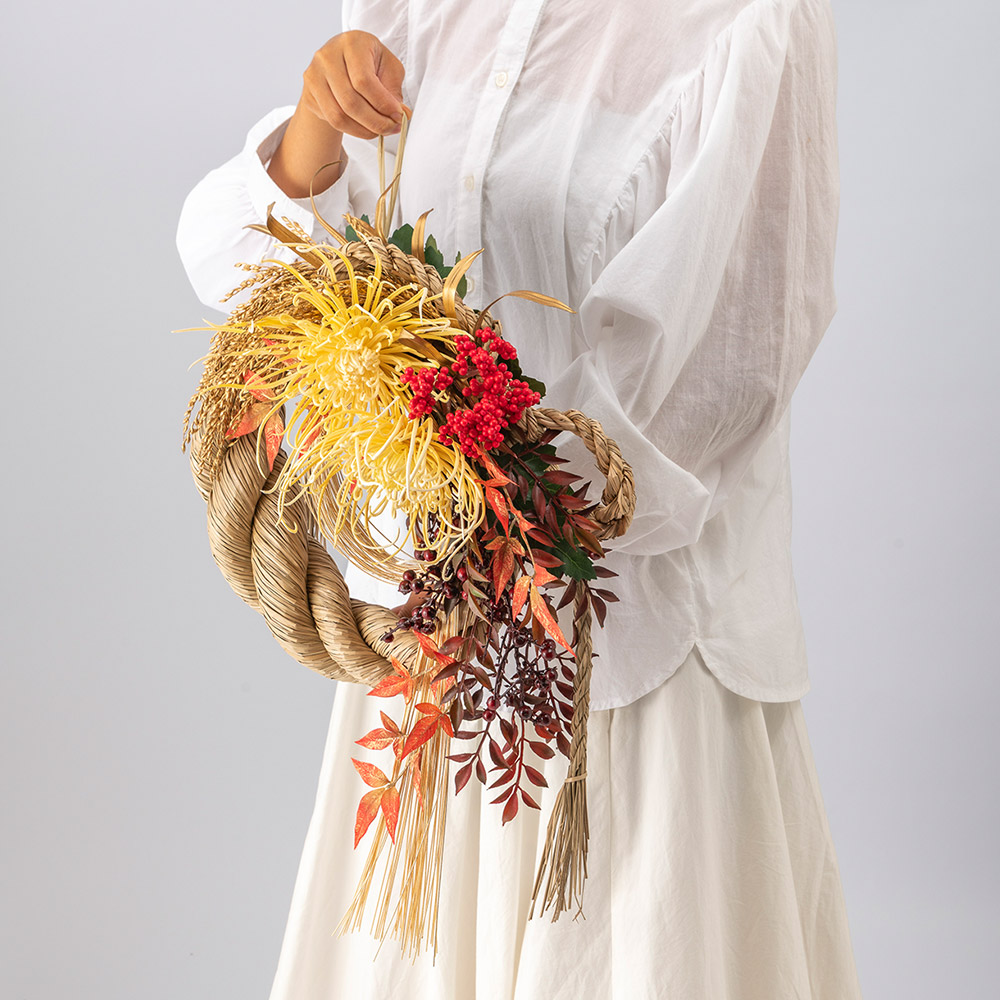 【12月30日お届け！】お正月 デザイナーズお正月飾り「福寿糸菊（ふくじゅいとぎく）」