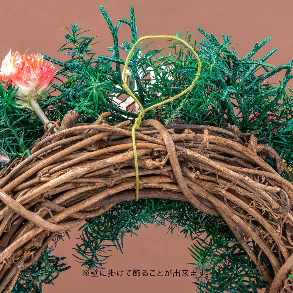 【クリスマスまだ間に合う！】 ドライフラワーリース「サンタ・ドロップ」