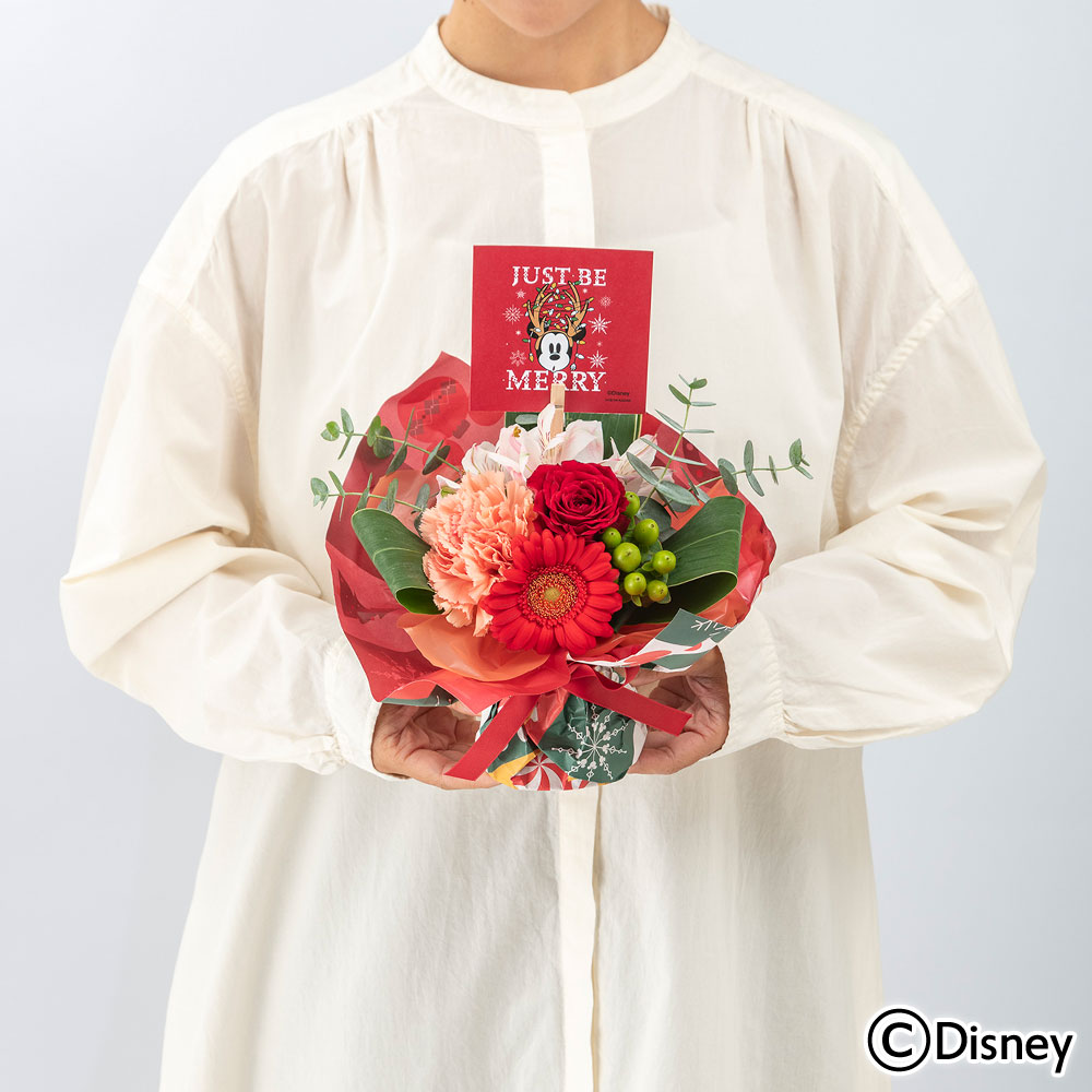 クリスマス ディズニー そのまま飾れるブーケ「ホリデーギフト（ミッキーマウス）」