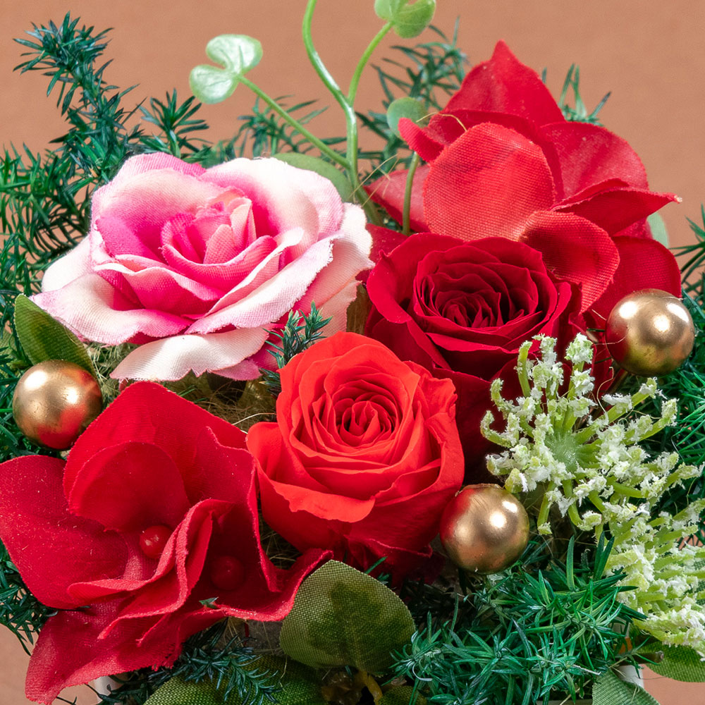 【クリスマスまだ間に合う！】 ソウ・エクスペリエンス「レストランギフト（RED）」体験ギフトとプリザーブドフラワーのセット