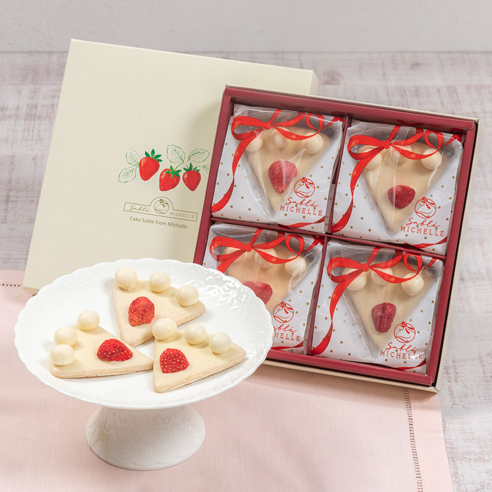クリスマス サブレミシェル「ケーキサブレ4個入り」と花束のセット