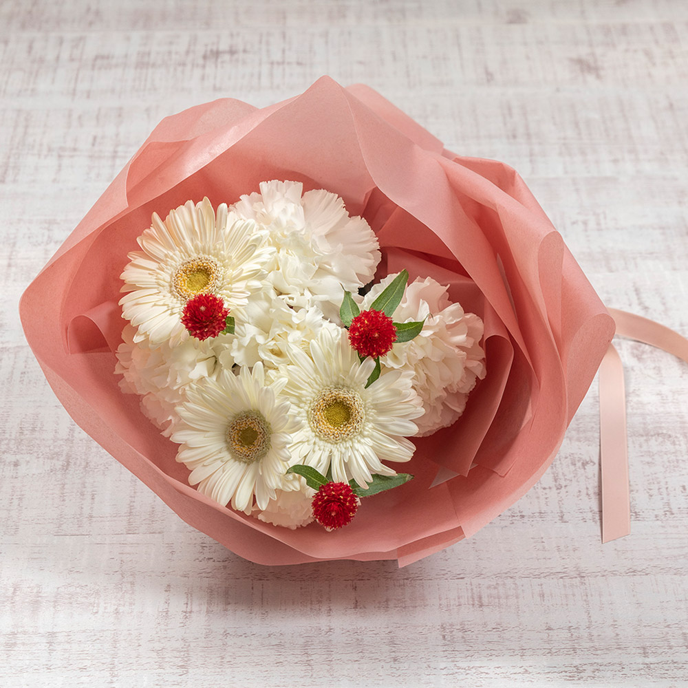 【クリスマスまだ間に合う！】 サブレミシェル「ケーキサブレ4個入り」と花束のセット