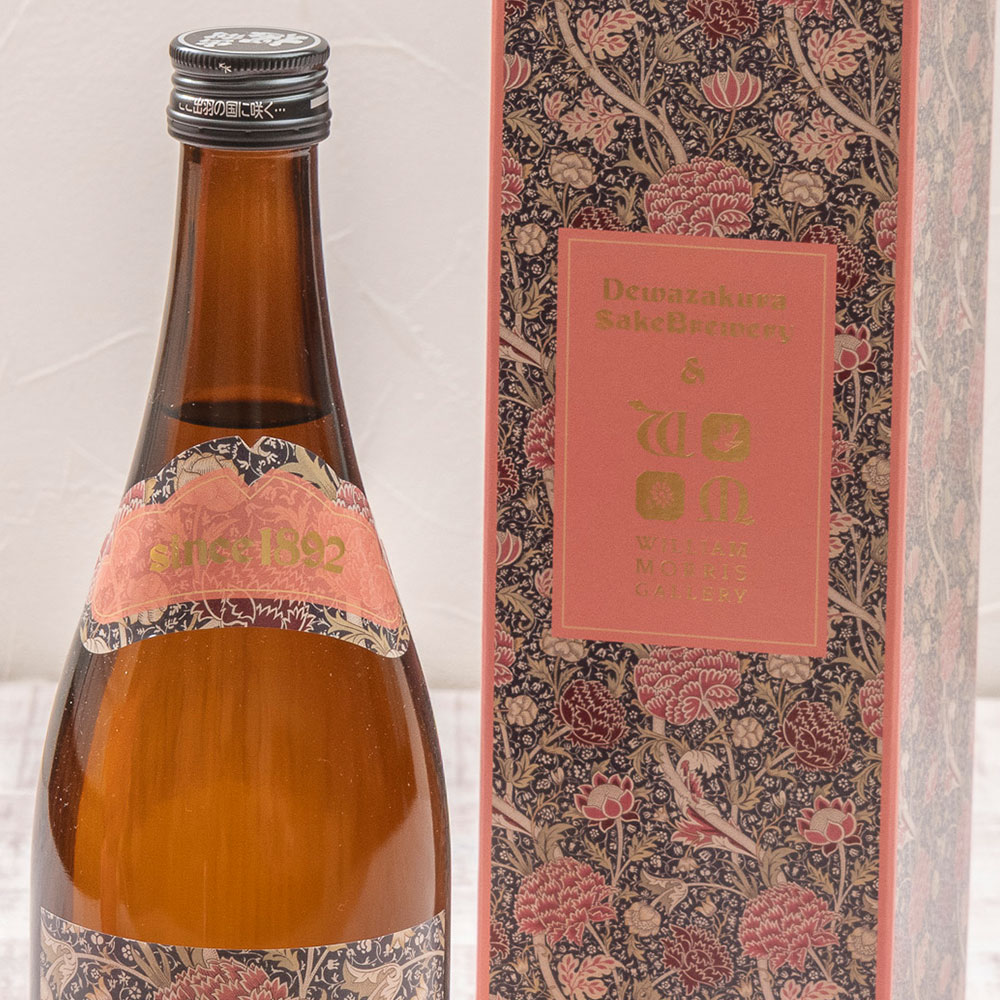 【12月30日お届け！】お正月 出羽桜酒造 吟醸「ウィリアム・モリス ピンクラベル」とそのまま飾れるブーケのセット