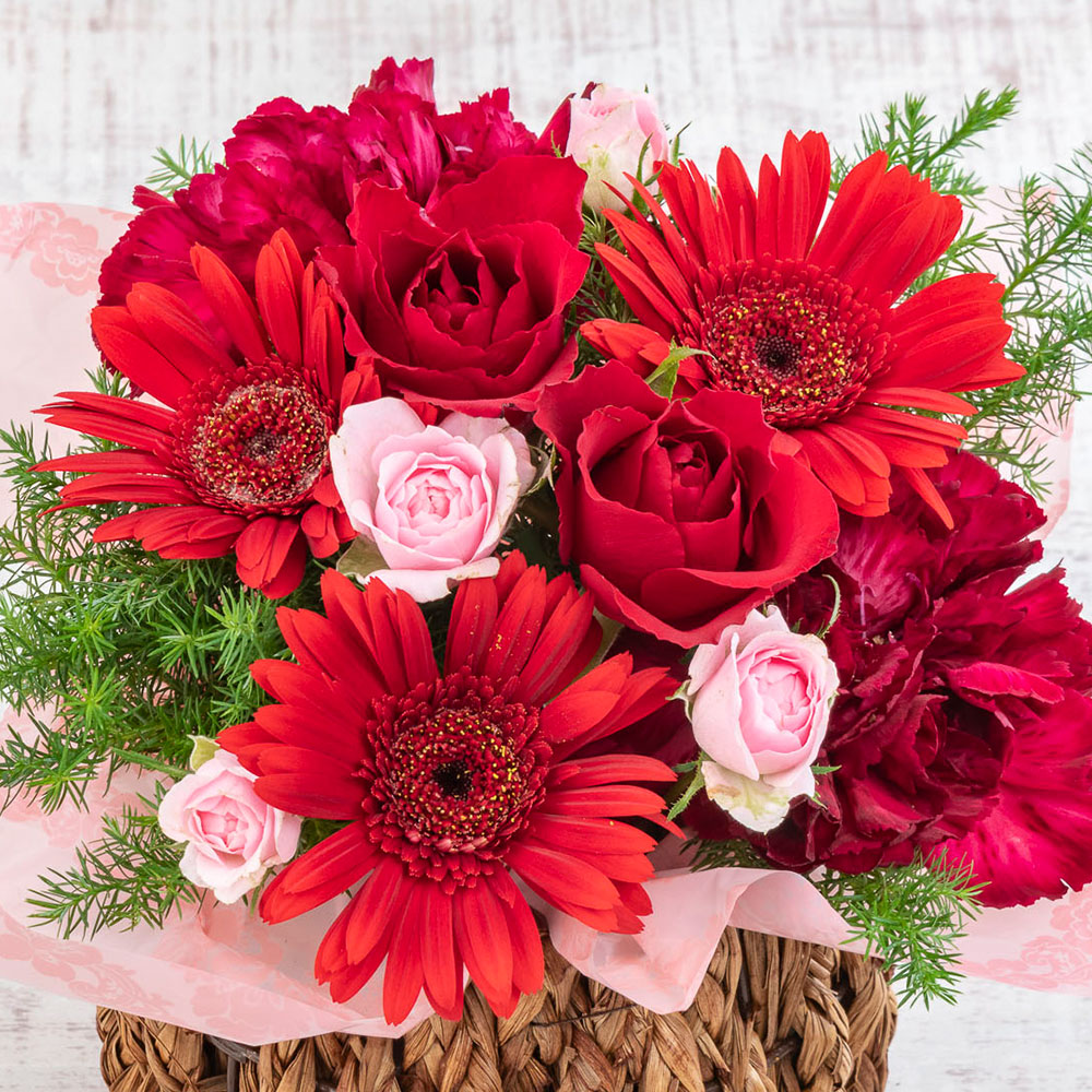 【最短翌日届け】11月旬の花 バラ アレンジメント「ル ビブロ」