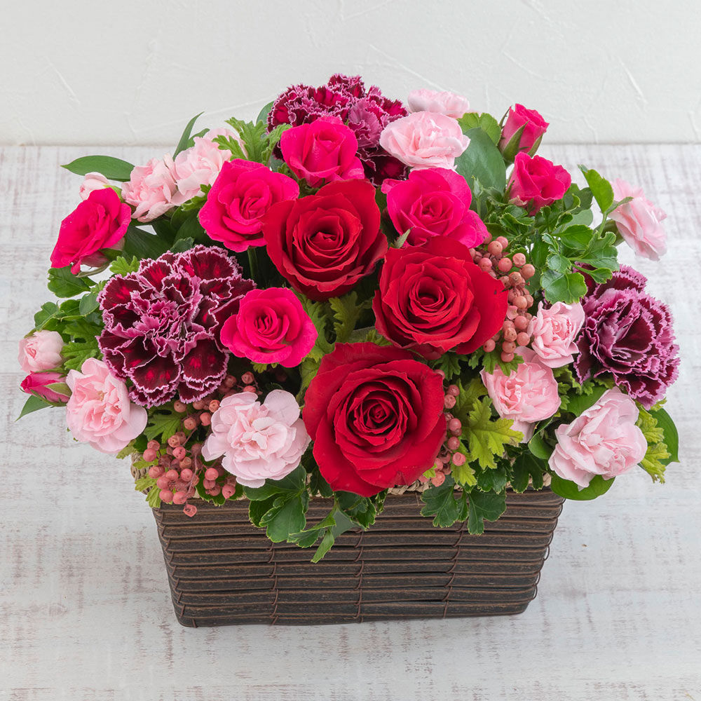 【最短翌日届け】11月旬の花 バラ アレンジメント「エザンス」