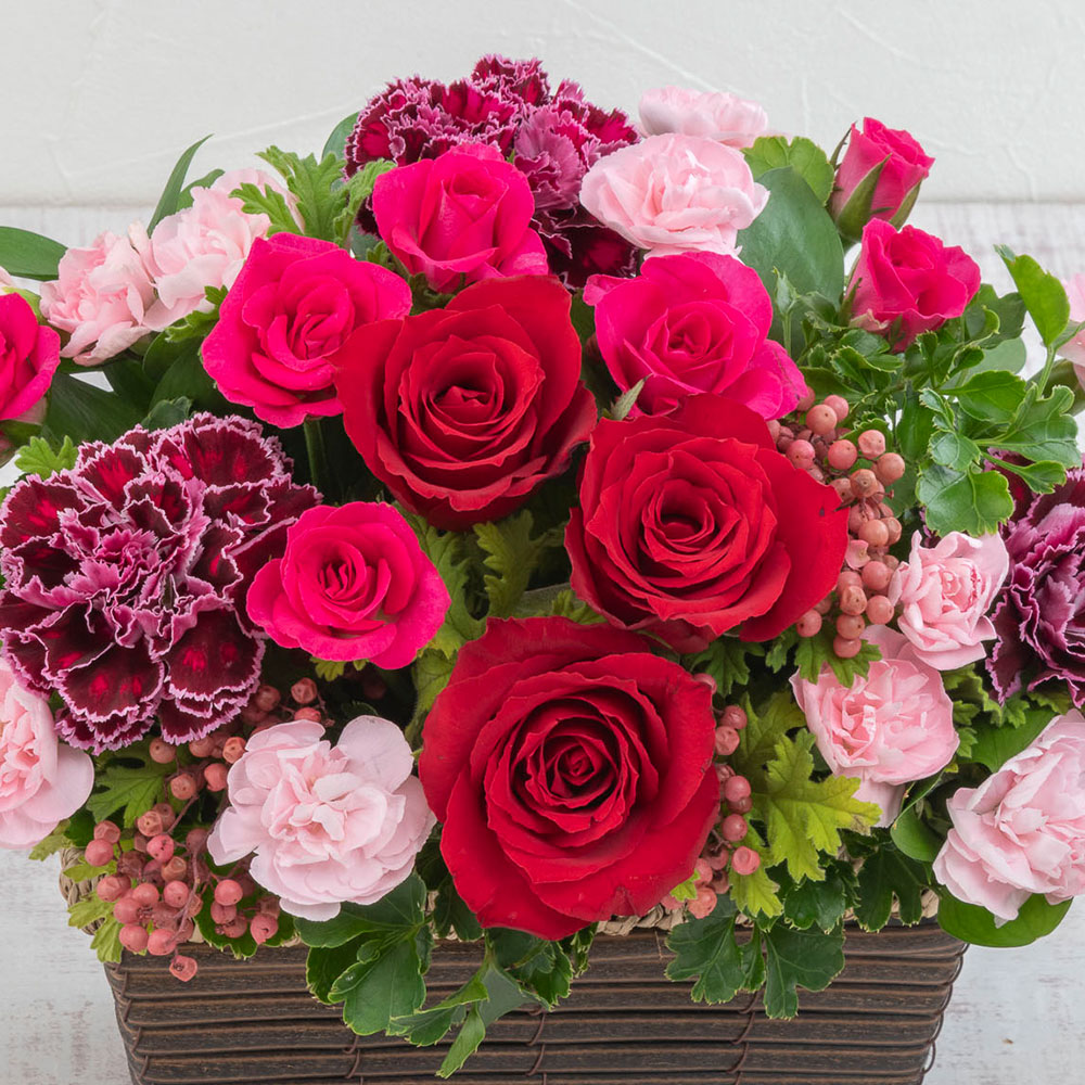 【最短翌日届け】11月旬の花 バラ アレンジメント「エザンス」
