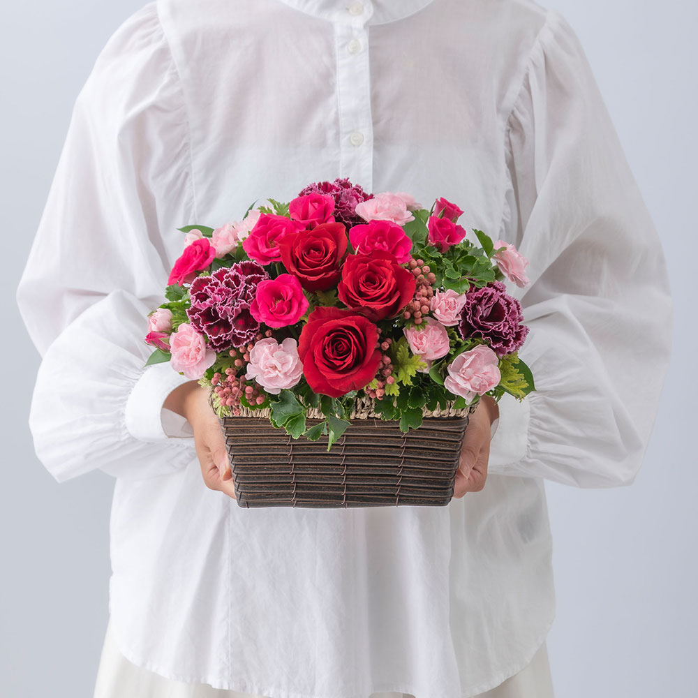 【最短翌日届け】11月旬の花 バラ アレンジメント「エザンス」