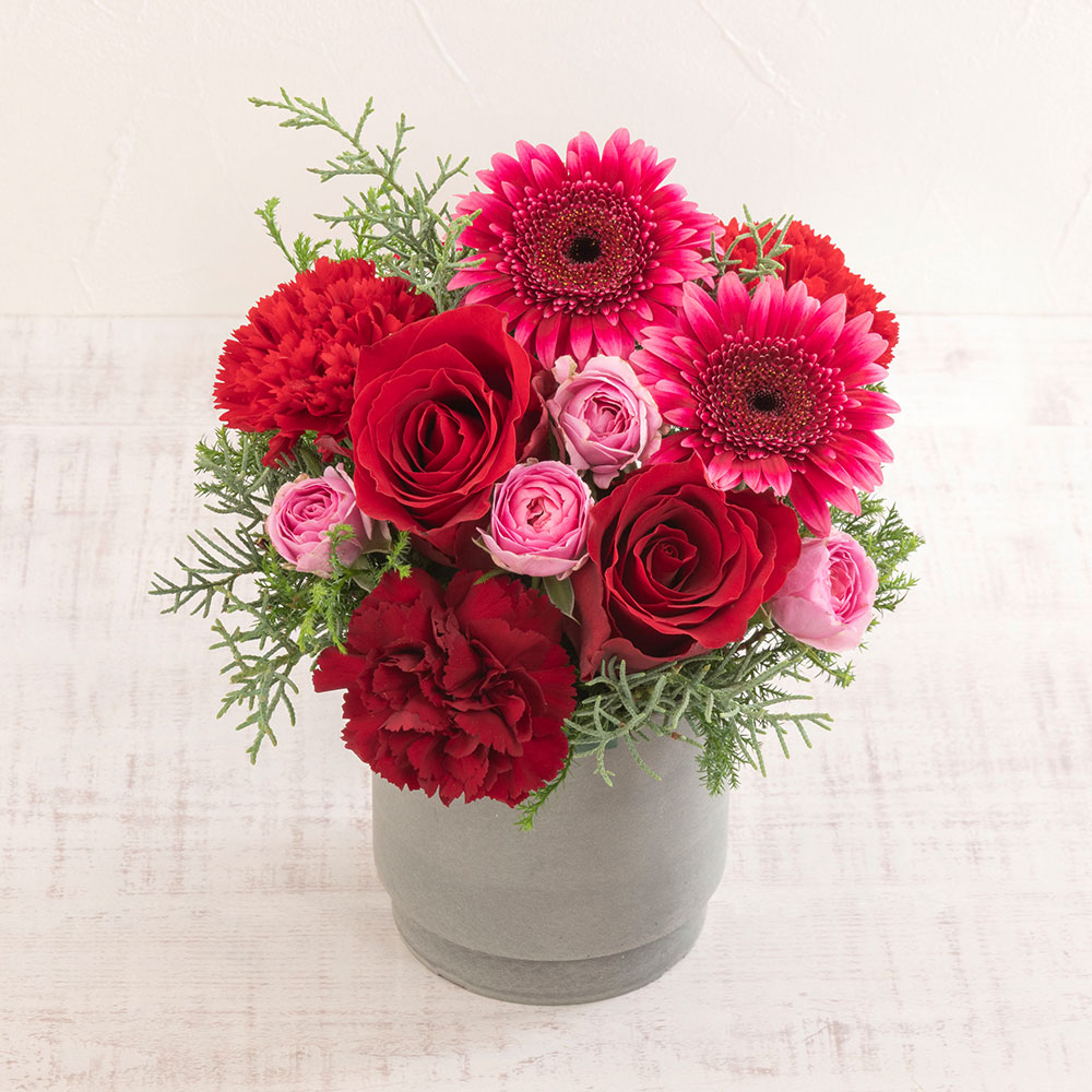 【最短翌日届け】12月旬の花 バラ アレンジメント「ティエドゥール」