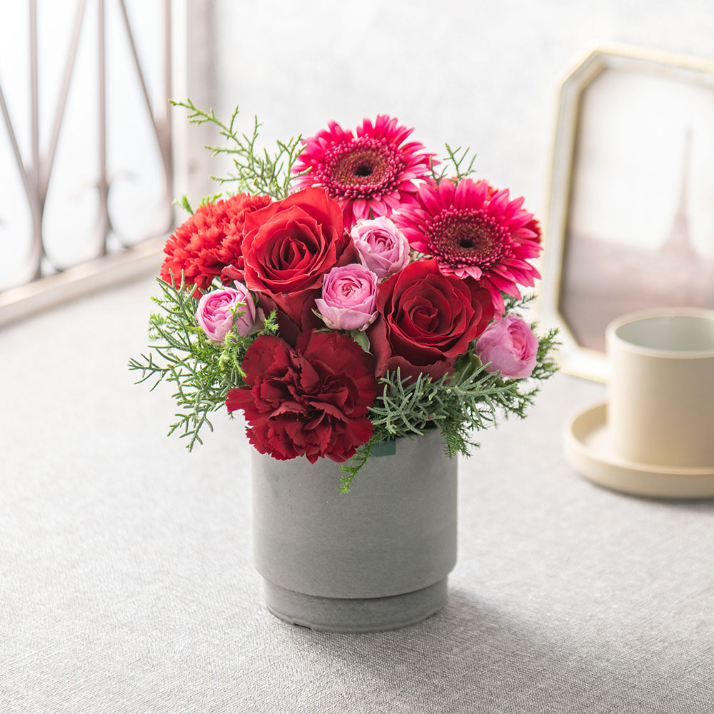 【最短翌日届け】12月旬の花 バラ アレンジメント「ティエドゥール」