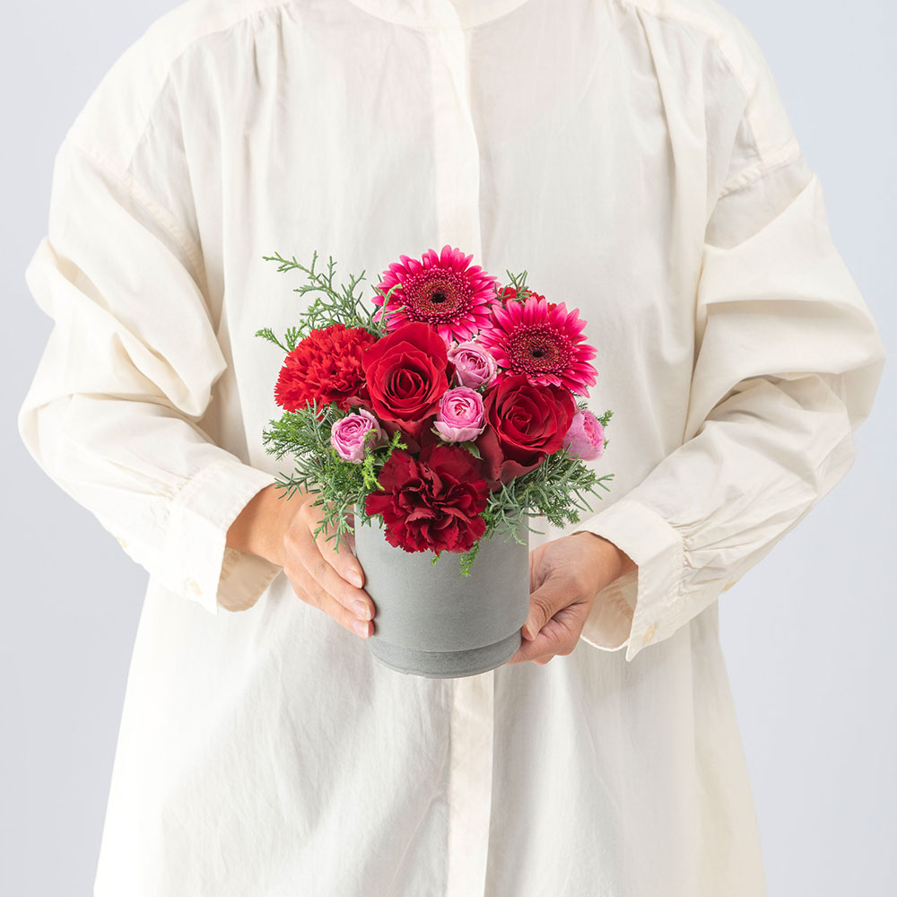 【最短翌日届け】12月旬の花 バラ アレンジメント「ティエドゥール」