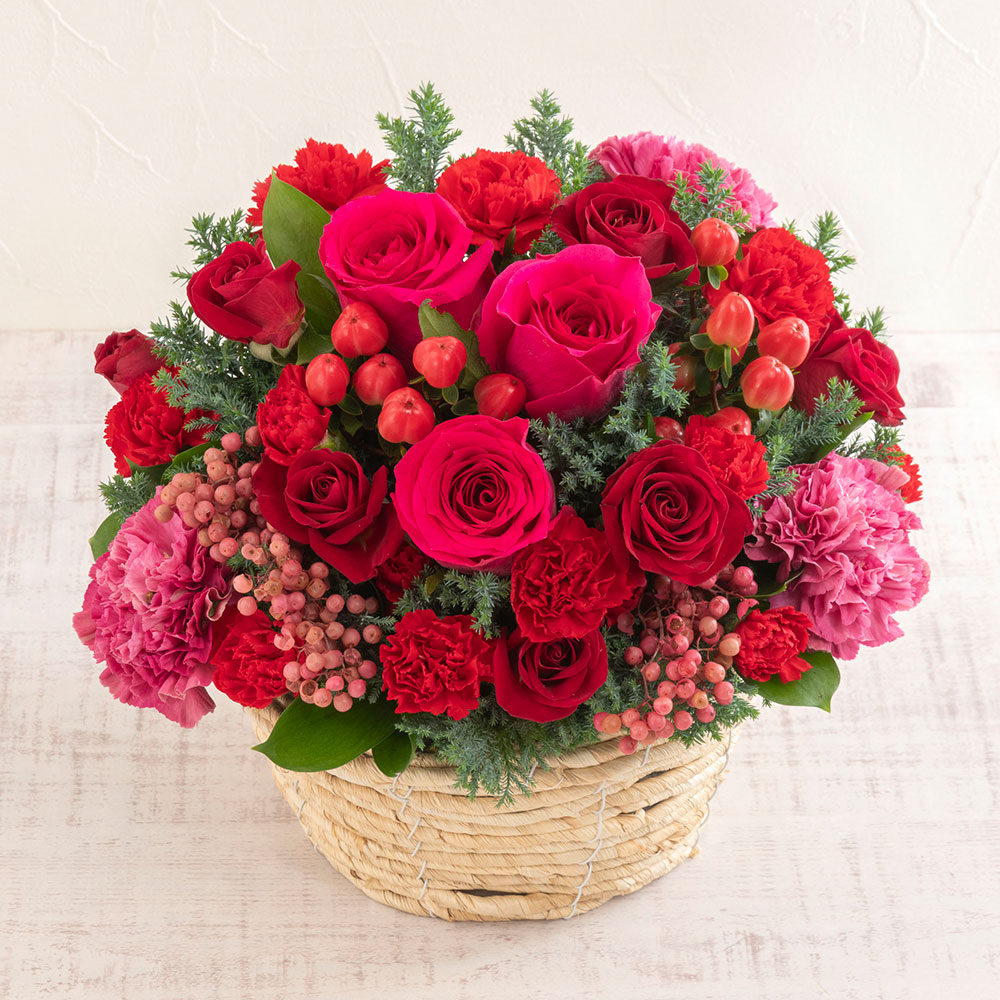 【最短翌日届け】12月旬の花 バラ アレンジメント「アグレアブル」