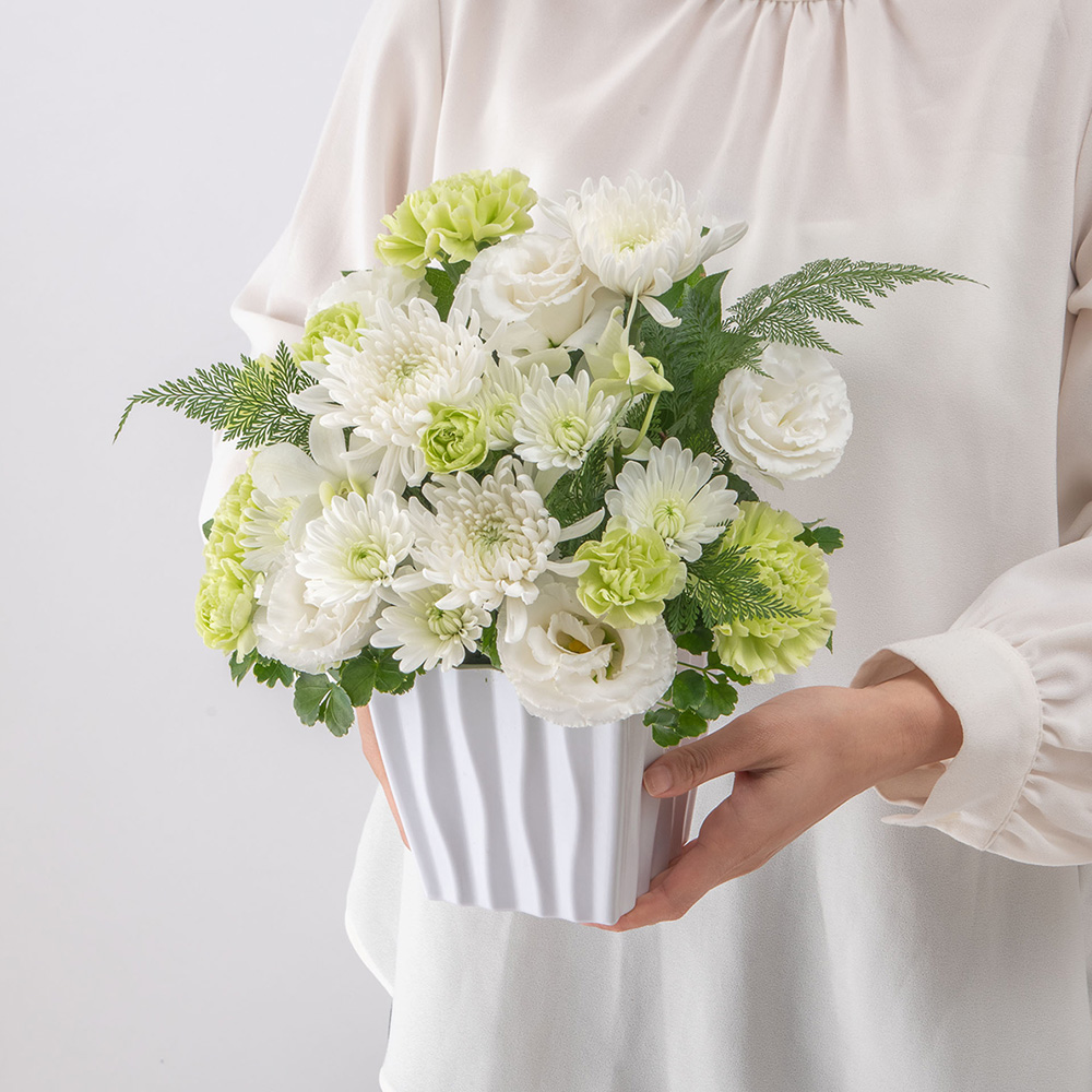 【最短翌日届け】【お供え用】 アレンジメント「祈菊（きぎく）」