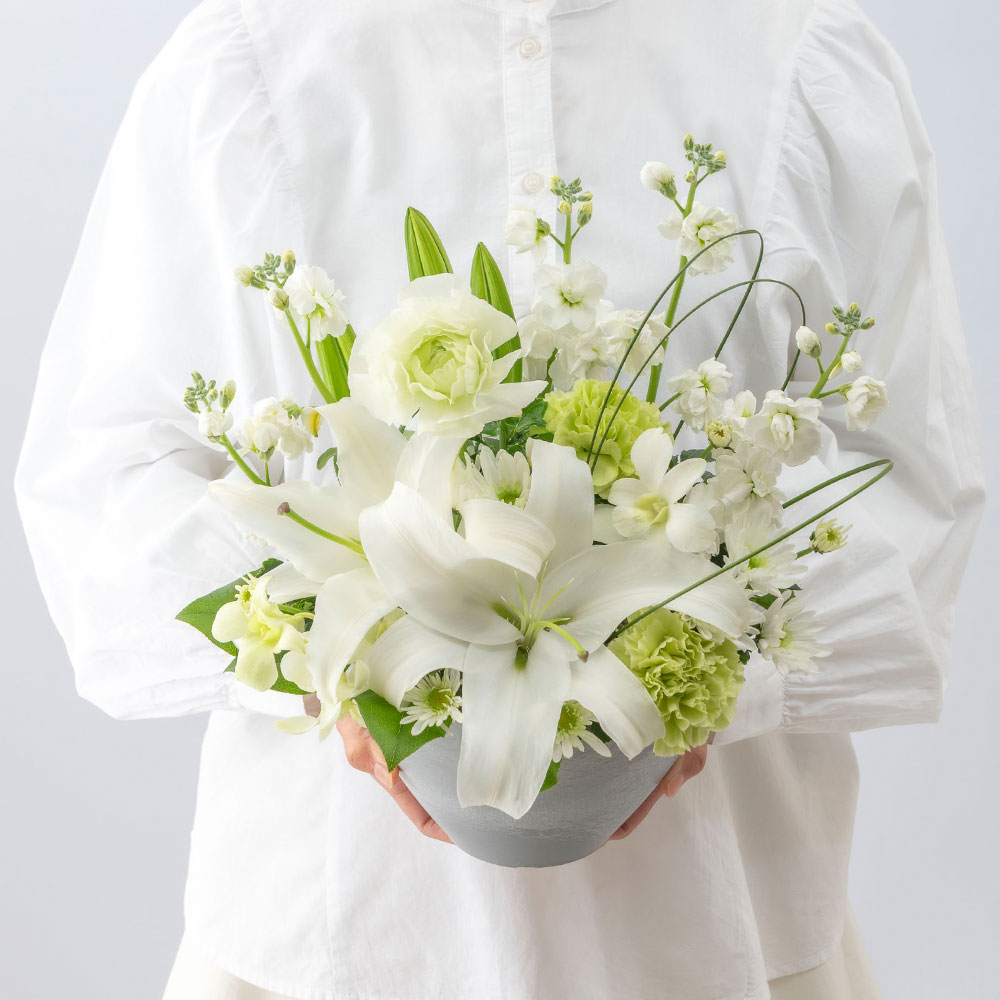 【お供え用】 アレンジメント「春霞（はるがすみ）」