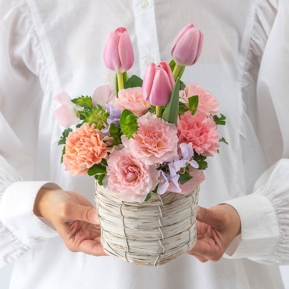 1月旬の花 チューリップ アレンジメント「スワベビエント」